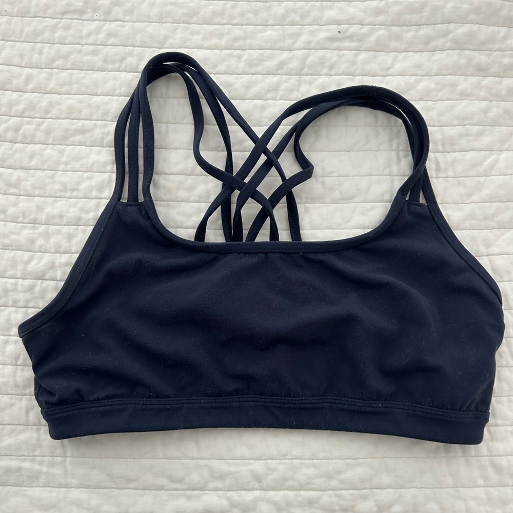 Athleta Navy Strappy Sports Bra